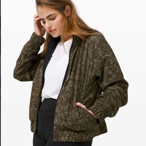 EUC Lululemon Athletica Olive Bomber Jacket